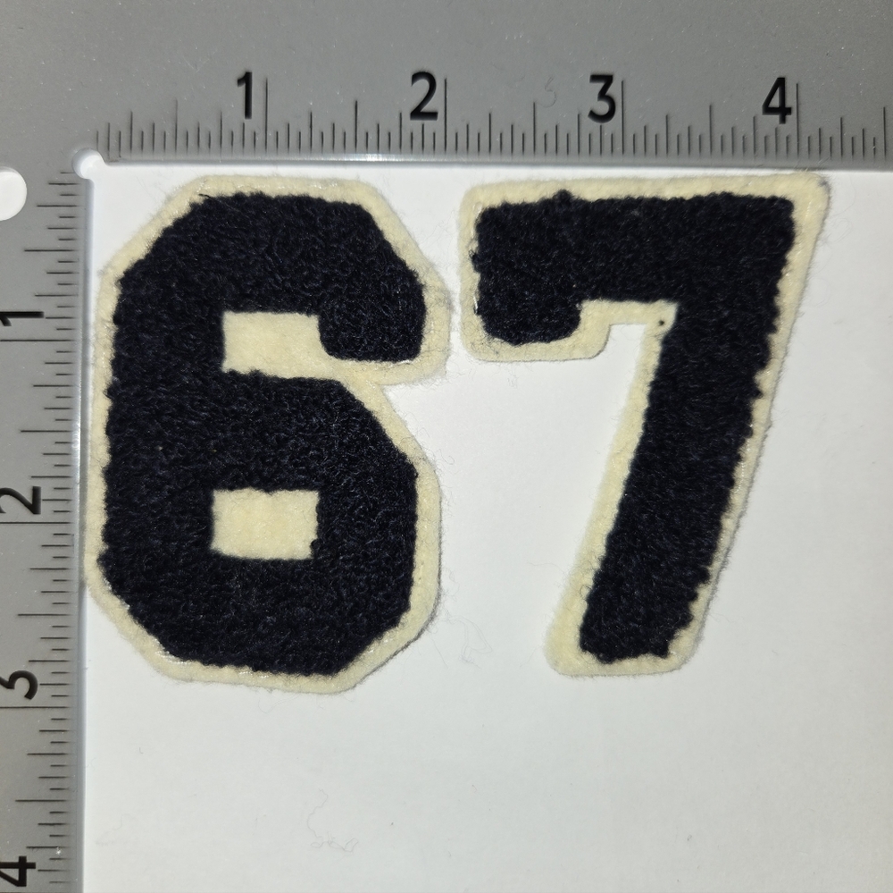 Polo Ralph Lauren Patches Blue and White 67 Number Patch
